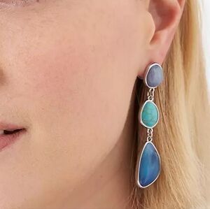 NWT Lane Bryant Blue Faux Stone Drop Earrings